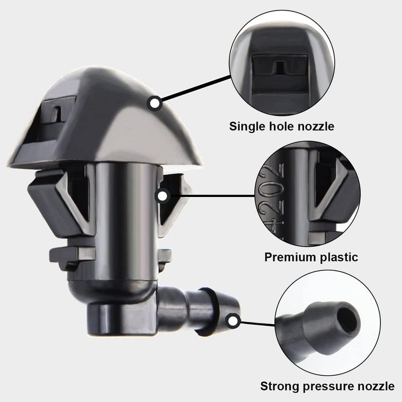 AUTOJARE Windshield Washer Nozzles Kit Compatible with 2009 2010 2011 2014 2015 Honda Pilot Washer Jet and Fluid Hose with Connector 76810SZAA01ZA - Image 3